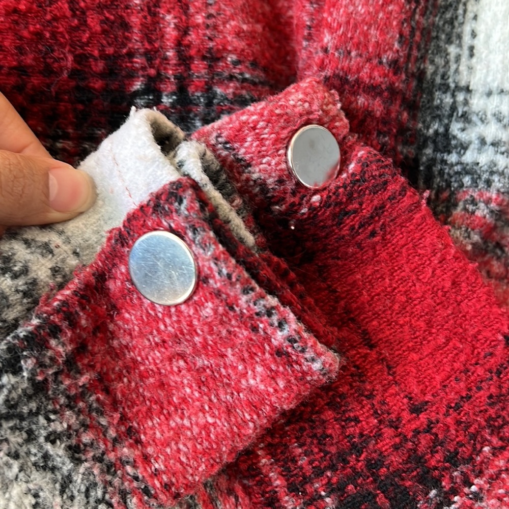 Zara Top Red Plaid Sweater Size Small - Picture 8 of 10